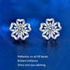 Sakura Earrings 925 Silver Needle Flower Earrings(50 Points Mosan Diamond White Gold)