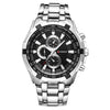 CURREN 8023 Men Stainless Steel Analog Sport Quartz Watch(White case black face)