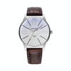 YAZOLE Men Business Quartz Watch(315 White Tray Brown Belt)