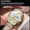 OLEVS 2859 Men Multifunctional Luminous Waterproof Quartz Watch(White + Gold)