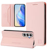 For Samsung Galaxy A25 5G Global RC01 Dual-Folded Magnetic Suction RFID Leather Phone Case(Pink)