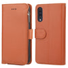 For Samsung Galaxy A30s / A50s Microfiber Zipper Horizontal Flip Leather Case(Brown)