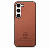 For Samsung Galaxy S23+ 5G Twill Fabric Leather Skin Back Phone Case(Brown)