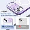 For iPhone 14 Plus Clear Acrylic + PC + TPU MagSafe Lens Sliding Cover Full Coverage Phone Case(Purple)