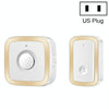 CACAZI A58 Wireless Doorbell, Plug-in, No Battery, 300m Range, US Plug (Gold)