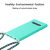 For Galaxy S10 Plus Wheat Straw Material + TPU Protective Case with Lanyard(Green)