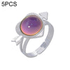 5 PCS Temperature Sensitive Discoloration Adjustable Open Ring(Cupid Heart Gem)