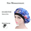 2 PCS Women Satin Night Sleep Cap Hair Bonnet Hat Silk Head Cover Wide Elastic Band(Magenta Flower)