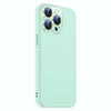 For iPhone 12 Pro Max Nano Lens Cover Liquid Silicone Phone Case(Light Cyan)