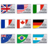 Universal Car France Flag Rectangle Shape VIP Metal Decorative Sticker (Silver)