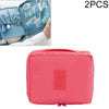 2 PCS Waterproof Make Up Bag Travel Organizer for Toiletries Kit(watermelon red)