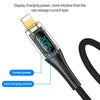 USAMS Type-C to 8 Pin PD20W Aluminum Alloy Transparent Digital Display Fast Charge Data Cable, Cable Length:2m(Black)