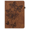 For Huawei MediaPad M5 Lite 10 inch Embossed Butterfly Pattern Horizontal Flip Leather Tablet Case(Brown)