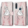 For Alcatel 1SE (2020) Coloured Drawing Cross Texture Horizontal Flip PU Leather Case with Holder & Card Slots & Wallet & Lanyard(Pink Hands Heart)
