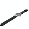 Black Dial Men Quartz Watch with Black Leather Watchband