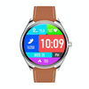 MT55 1.43 inch AMOLED HD Screen Ultra-thin Smart Call Health Watch, Leather Strap(Silver Brown)