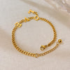OPK GS1565 Exquisite Compact LOVE Letter Stainless Steel Simple Bracelet(Gold)