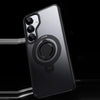 For Samsung Galaxy S25+ 5G Frosted MagSafe Phone Case with 360 Degree Rotating Holder(Black)
