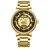 BINBOND B7872 Multifunctional Hollow Luminous Waterproof Quartz Watch, Color: Full-gold-Black-Gold