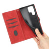 For Samsung Galaxy S24 Ultra 5G Grid Stitching Leather Phone Case with Lanyard(Red)