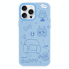 For iPhone 11 Pro Max Skin Feeling Jelly TPU Hybrid PC Phone Case(Line Puppy Blue)