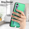For Samsung Galaxy F15 / M15 Retro Cross Leather Ring Side Insert Card Bag MagSafe Phone Case(Green)