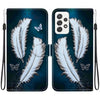 For Samsung Galaxy A33 5G Crystal Texture Colored Drawing Leather Phone Case(White Butterfly Feathers)