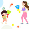 Children Toy Throwing Ball Parent-Child Outdoor Bouncy Ball Game Kit, Random Color Delivery(2 Catapults + 4 Balls)