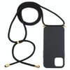 For iPhone 12 mini Wheat TPU Protective Case with Lanyard(Black)