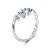 925 Sterling Silver Heart Diamond Ring Women Wedding Engagement Jewelry, Ring Size:8