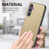 For Samsung Galaxy S21 FE 5G Twill Fabric Leather Skin Back Phone Case(Khaki)