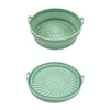 Air Fryer Grill Mat High Temperature Resistant Silicone Baking Tray, Specification: Round Green