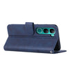 For vivo Y300 Global / V40 Lite IDN Stitching Calf Texture Buckle Leather Phone Case(Blue)