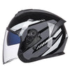 GXT Electric Vehicle Four Seasons Sun Protection & Windshield Double Lens Helmet, Size: XL(Bright Black Gray)