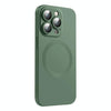 For iPhone 15 Pro CD Texture MagSafe Liquid Silicone Phone Case(Dark Green)