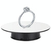 25cm 360 Degree Electric Rotating Mirror Surface Turntable Display Stand Video Shooting Props Turntable for Photography, Load 3kg, Powered by Battery(White + Black)