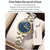 OLEVS 5567 Women Steel Strap Waterproof Quartz Watch(Blue)