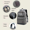 Multi-Function Travel Casual Canvas Backpack Students Bag with External USB Charging Interface & Headphone Jack (Coffee)
