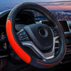 Round Style Car Universal Anti-skid Steering Wheel Cover, Diameter: 38cm(Black Orange)