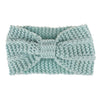 Winter Knitted Headband Turban Women Crochet Bow Wide Stretch Hairband Head Wrap(Light Green)