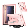 For Samsung Galaxy Tab A9+ Armor Bolt Shape Holder Silicone Hybrid PC Tablet Case(Rose Gold)