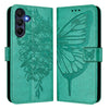 For Samsung Galaxy A26 5G Global Embossed Butterfly Leather Phone Case(Green)