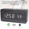 LT-1035 LED Display Digital APP Smart Alarm Clock(Blue Light Black Wood)