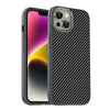 For iPhone 14 Plus Carbon Fiber Textured Oil Spray MagSafe Magnetic Phone Case(Grey)