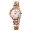 SKMEI 1799 Pearl Diamond Round Dial Stainless Steel Strap Quartz Watch for Ladies(Rose Gold and White Surface)