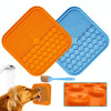 Silicone Licking Pad, Small Orange, Slow Feeder Dog Cat Bowl with Suction