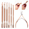 Stainless Steel Rose Gold Double-Headed Steel Push Dead Skin Scissors Nail Set,Style: D501