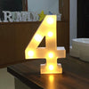 Digit 4 Shape Decoration Light, Dry Battery Powered Warm White Standing Hanging Holiday Light