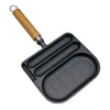 2 In 1 Multifunctional Frying Pan Breakfast Pan Household Cast Iron Roasting Sausage Skillet(Frying Meat Model)