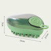 Pet Shower Brush with Shampoo Dispenser, Blue, Fine Bristles